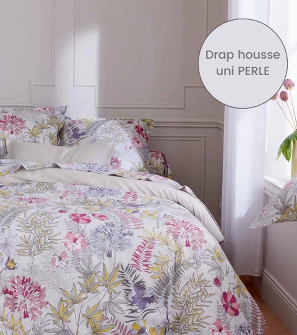 Drap de lit en satin de coton ANAÏS PERLE