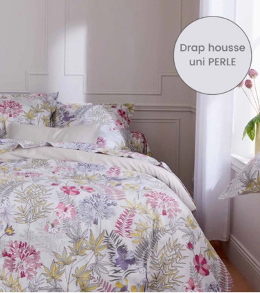 Drap de lit en satin de coton ANAÏS PERLE