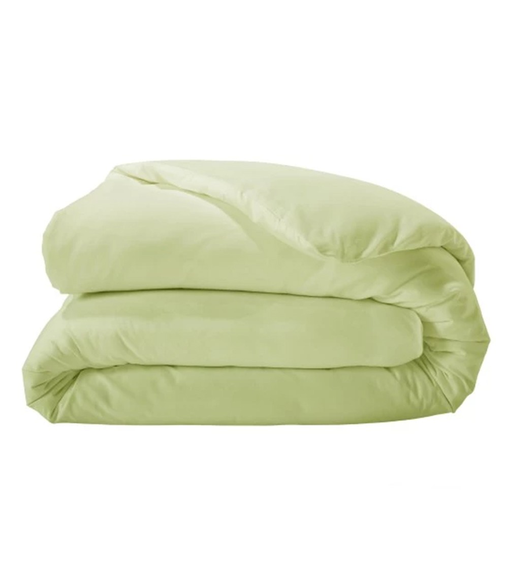 Housse de couette unie satin de coton TILLEUL