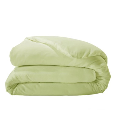 Housse de couette unie satin de coton TILLEUL