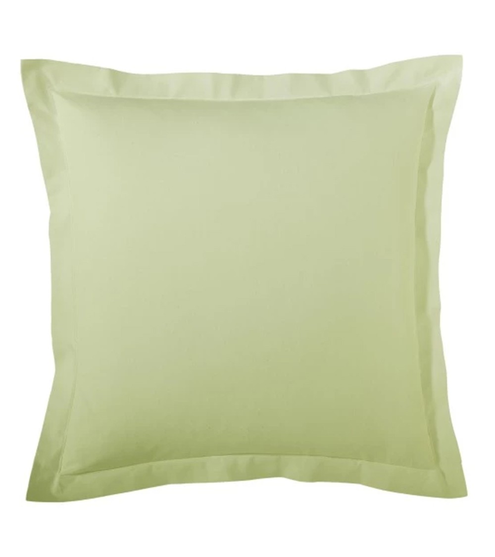 Taie d'oreiller unie satin de coton TILLEUL