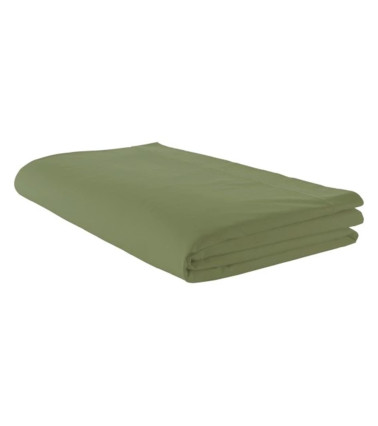 Drap de lit uni coton VERT FOUGÈRE