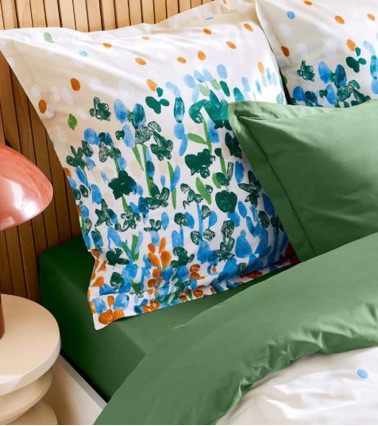 Taie d'Oreiller Coton ÉVASION VERT FOUGÈRE