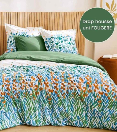 Taie d'Oreiller Coton ÉVASION VERT FOUGÈRE