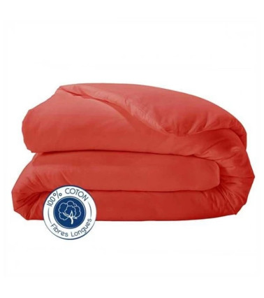 Housse de couette unie coton CORAIL