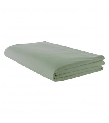 Drap de lit uni en percale de coton SAUGE