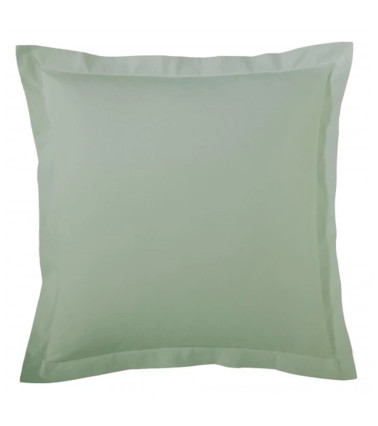 Taie d'oreiller unie en percale de coton SAUGE