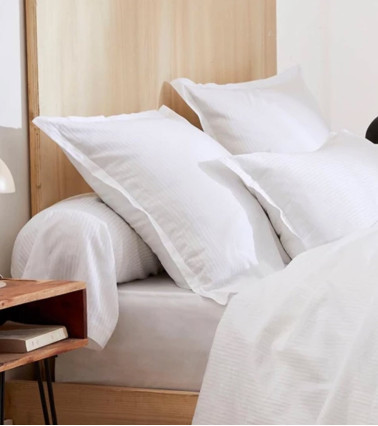 Taie d'oreiller satin GRAND HÔTEL BLANC