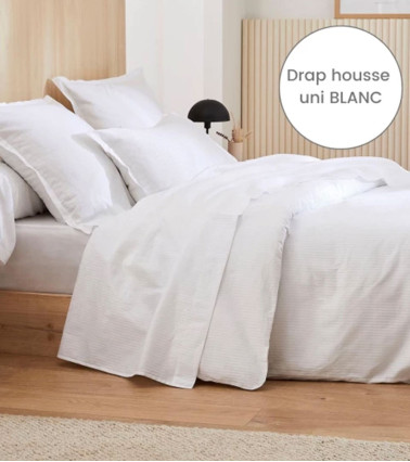 Drap plat satin GRAND HÔTEL BLANC
