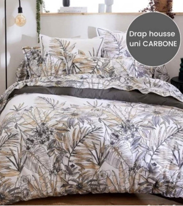 Taie de traversin coton SUMATRA FUSAIN