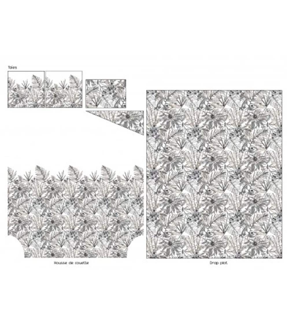 Drap de lit coton SUMATRA FUSAIN