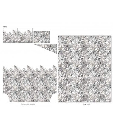 Drap de lit coton SUMATRA FUSAIN