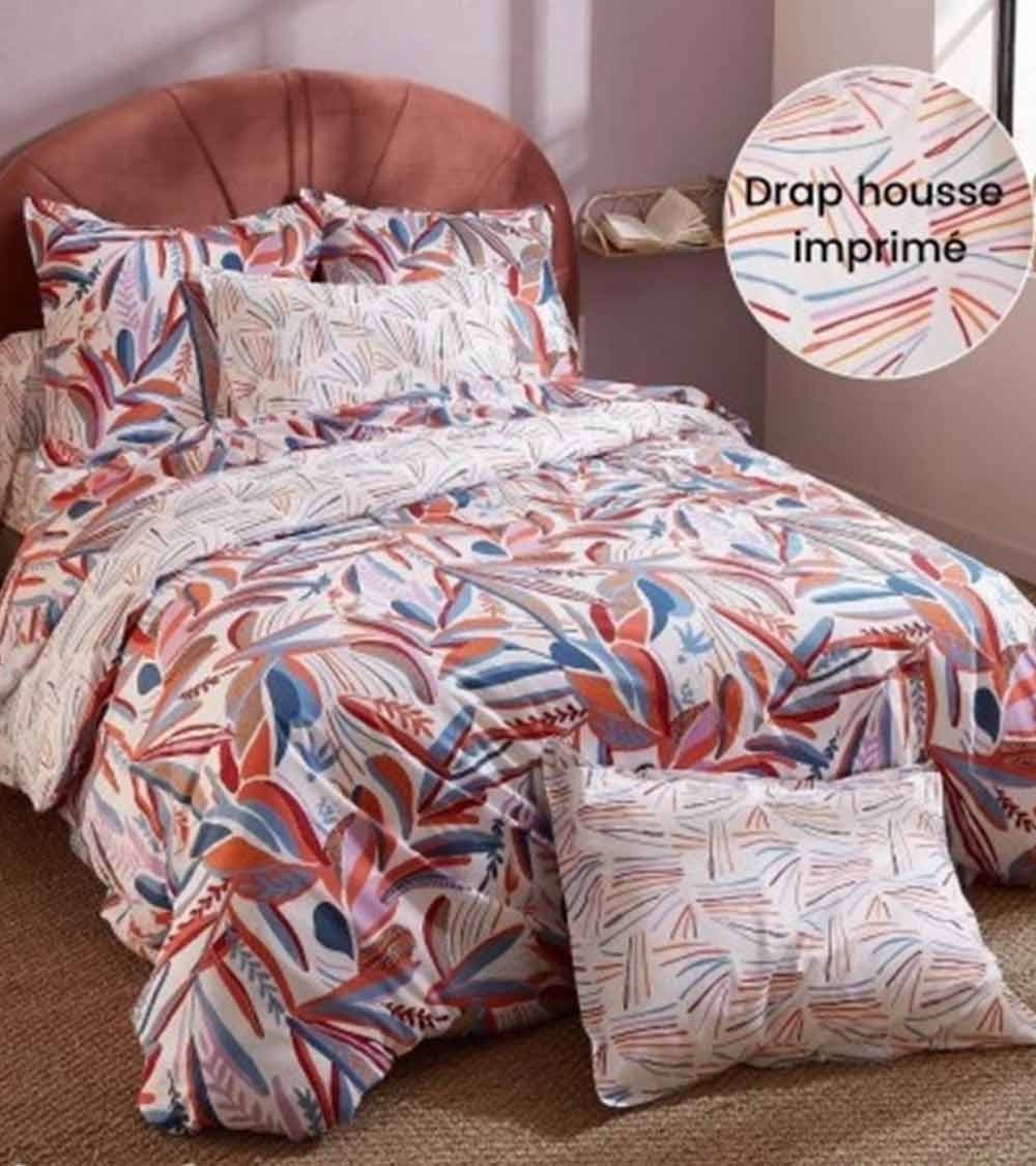 Drap de lit coton PERROQUET SALSA
