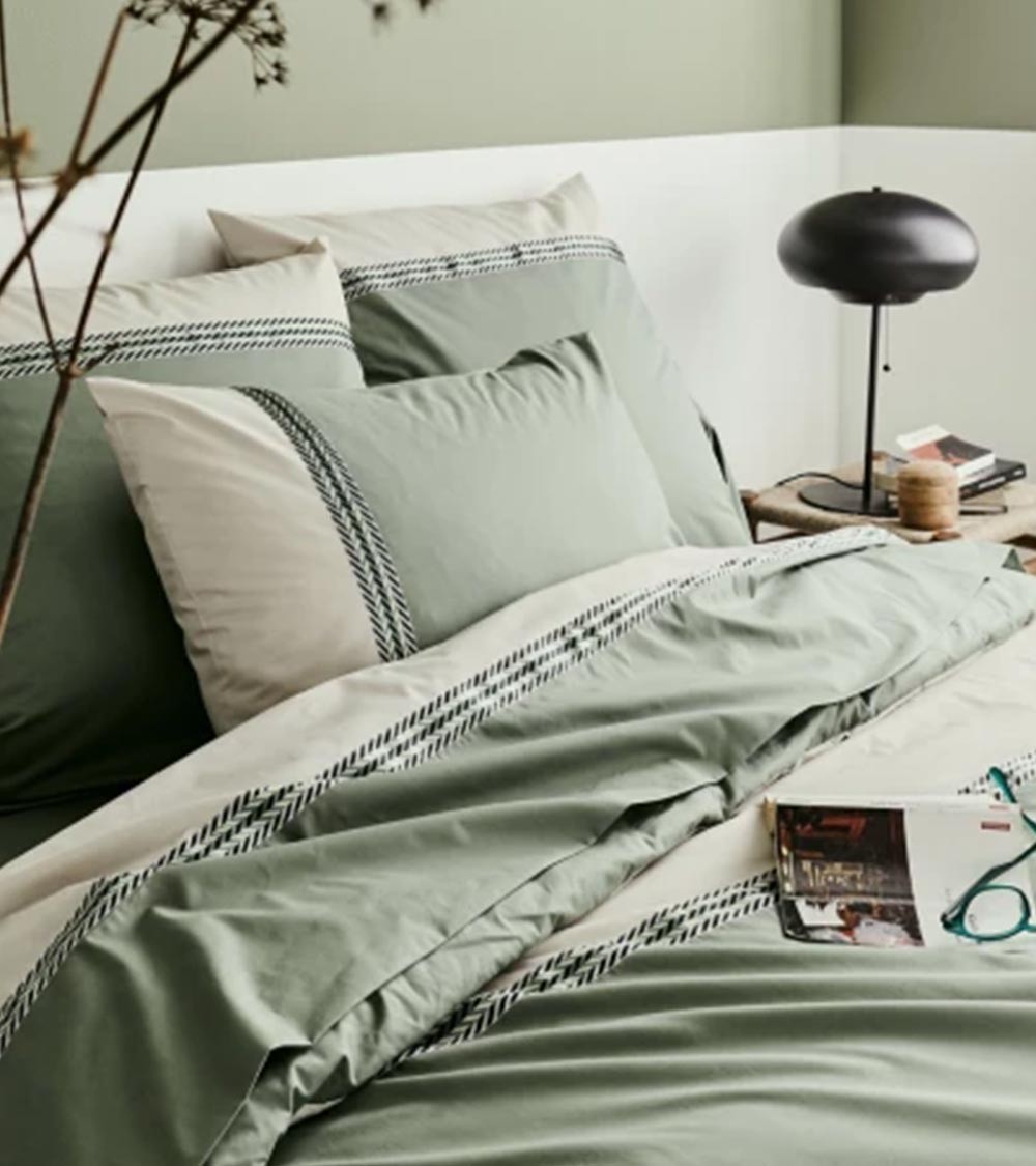 Housse de couette percale de coton NOA KAKI
