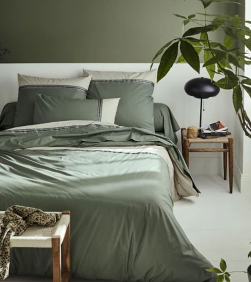 Housse de couette percale de coton NOA KAKI