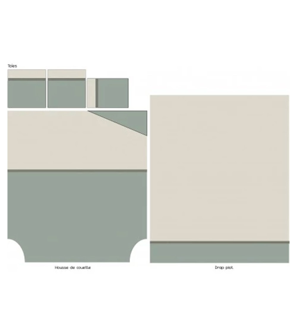 Housse de couette percale de coton NOA KAKI