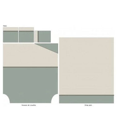 Housse de couette percale de coton NOA KAKI