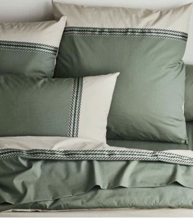 Housse de couette percale de coton NOA KAKI
