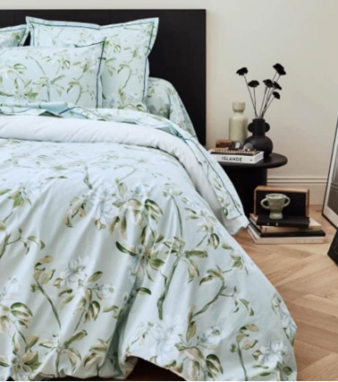 Taie de traversin percale de coton ELENA Nil