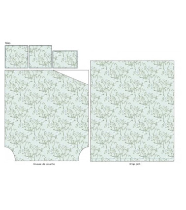 Taie de traversin percale de coton ELENA Nil