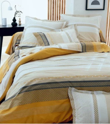 Housse de couette percale de coton MARLOW MIEL