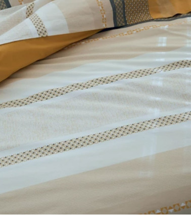 Housse de couette percale de coton MARLOW MIEL