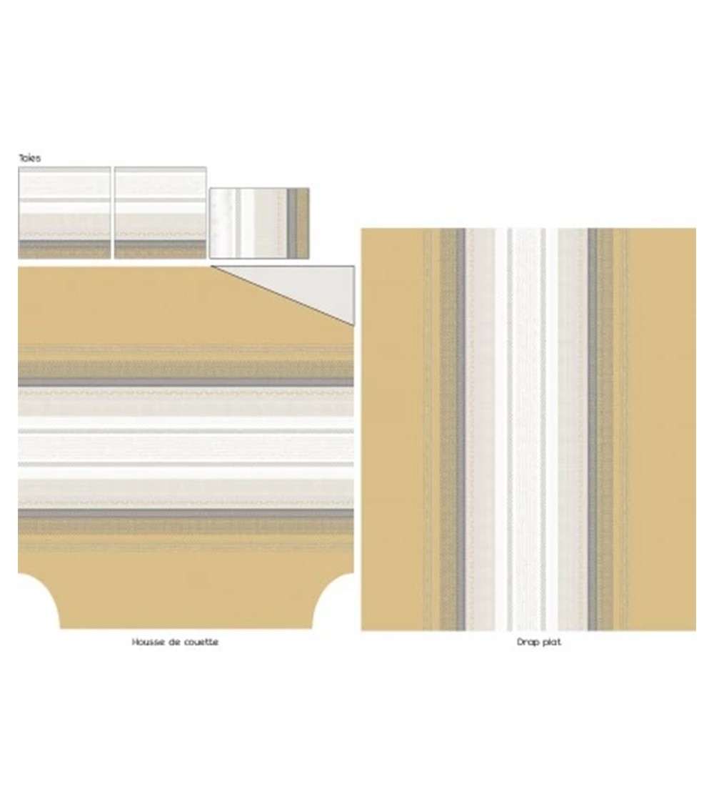 Housse de couette percale de coton MARLOW MIEL