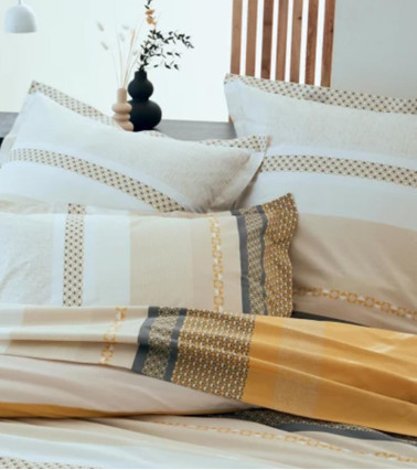 Housse de couette percale de coton MARLOW MIEL