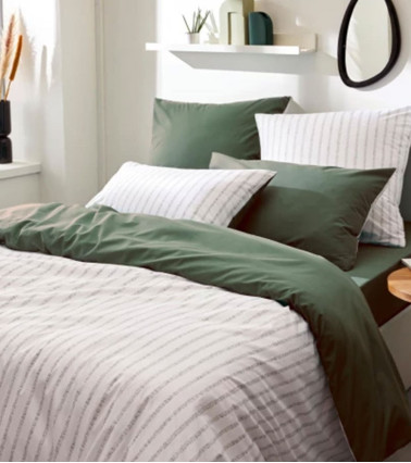 Housse de couette percale de coton GABY KAKI