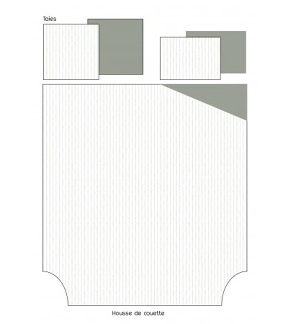 Housse de couette percale de coton GABY KAKI