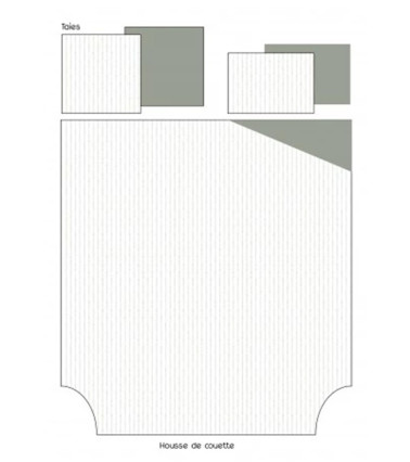 Housse de couette percale de coton GABY KAKI