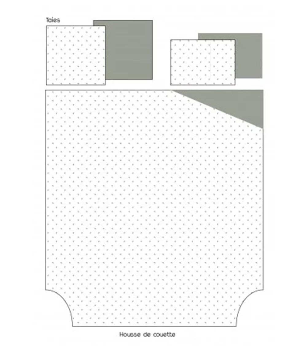 Housse de couette percale de coton ALEX KAKI