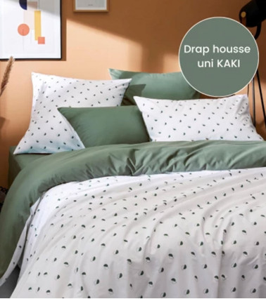 Housse de couette percale de coton ALEX KAKI