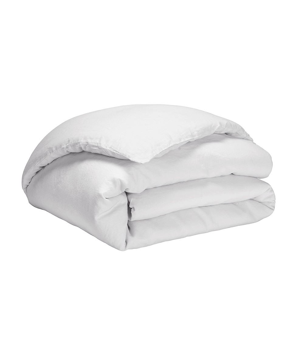Housse de couette blanche en Lin, origine France Garantie.