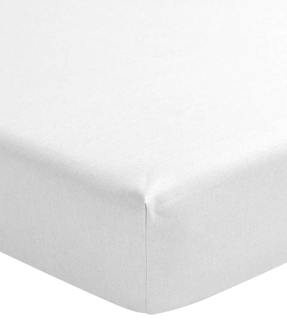 Drap Housse en Lin Blanc Nouvelle Vague - Origine France Garantie