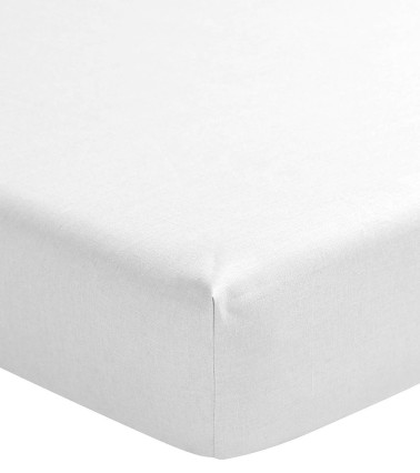 Drap Housse en Lin Blanc Nouvelle Vague - Origine France Garantie