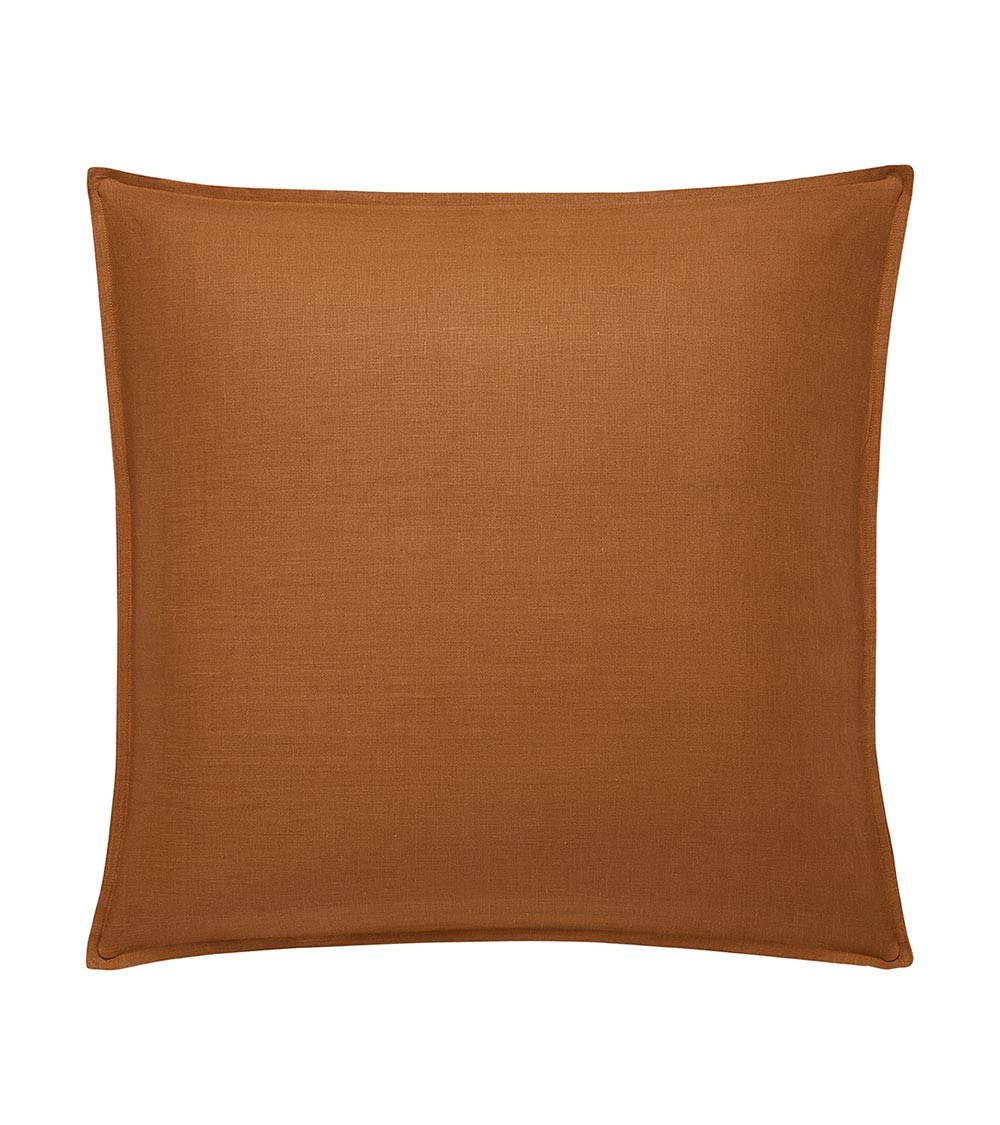 Taie d'oreiller carrée 65x65 en Lin Français, Origine France Garantie. Couleur Teck