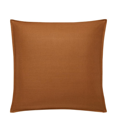 Taie d'oreiller carrée 65x65 en Lin Français, Origine France Garantie. Couleur Teck