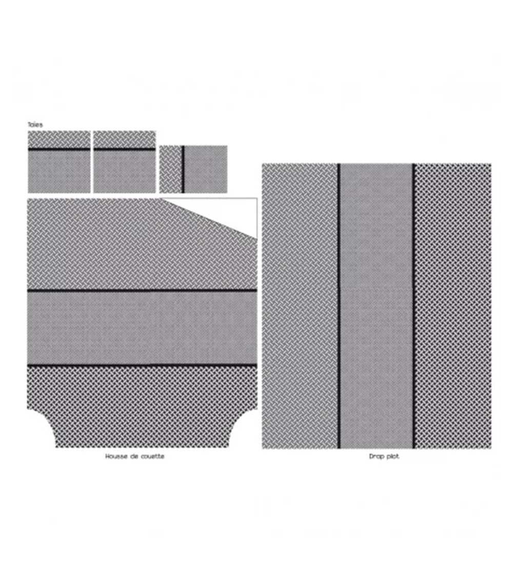 Taie d'oreiller percale de coton RIVIERA REGLISSE