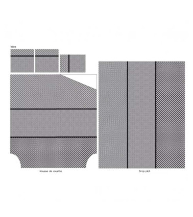 Taie d'oreiller percale de coton RIVIERA REGLISSE