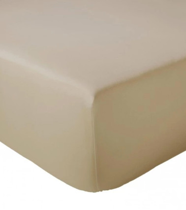Drap housse uni percale de coton MOKA