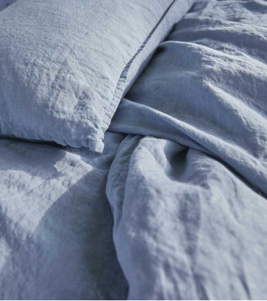 Housse de couette en Lin Cascade Nouvelle Vague - origine France Garantie, couleur bleu Cascade