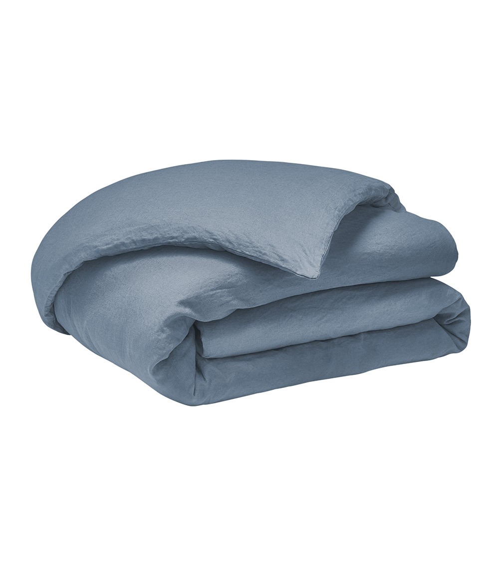 Housse de couette en Lin Cascade Nouvelle Vague - origine France Garantie, couleur bleu Cascade