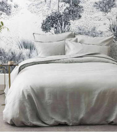 Housse de couette en Lin Eau Nouvelle Vague - origine France Garantie, couleur Gris clair