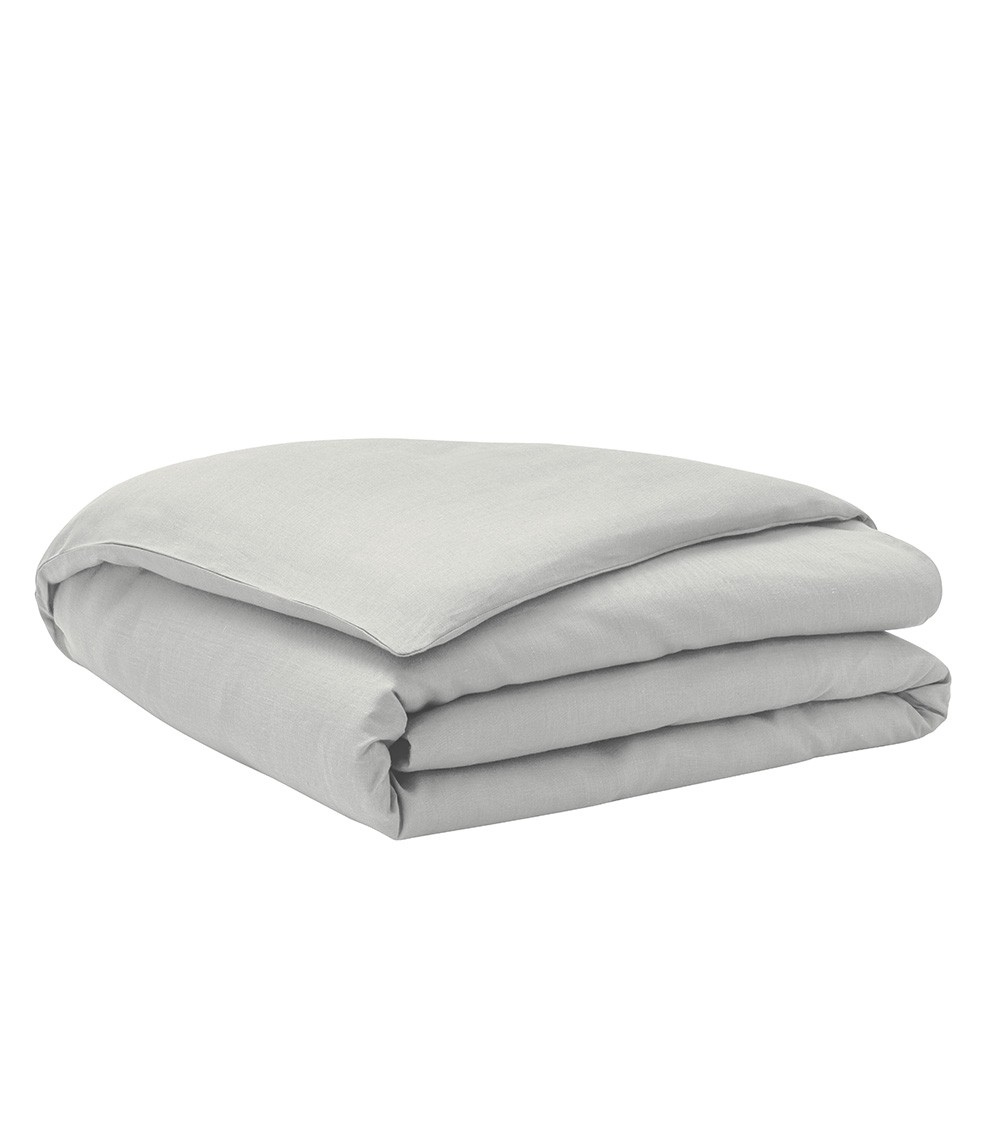 Housse de couette en Lin Eau Nouvelle Vague - origine France Garantie, couleur Gris clair