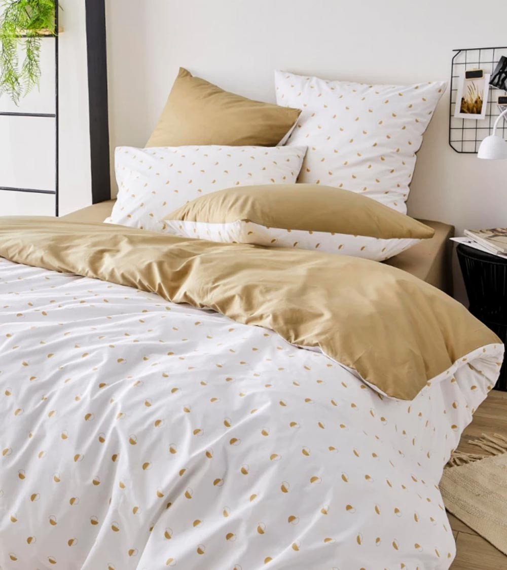 Taie d'oreiller percale de coton ALEX MOKA