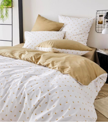 Taie d'oreiller percale de coton ALEX MOKA