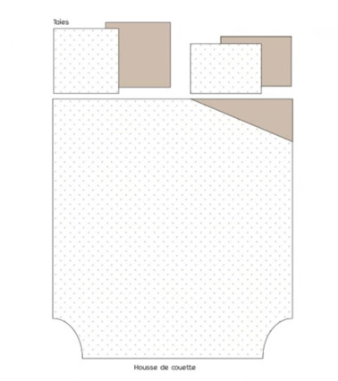 Taie d'oreiller percale de coton ALEX MOKA