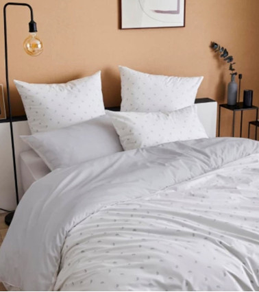 Housse de couette percale de coton ALEX NUAGE