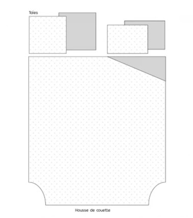 Housse de couette percale de coton ALEX NUAGE